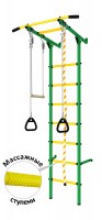 DSK пристенный с массажными ступенями-зеленый/желтый